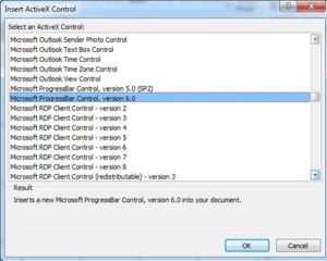 Microsoft progressbar control, version 6.0